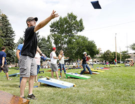 corn hole toss